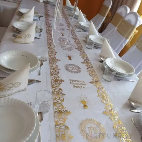bieznik komunia swieta zloty jix 550x30 cm