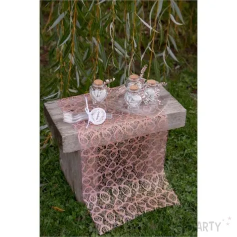 bieznik koronkowy czerwony poliester santex 500 x 28 cm