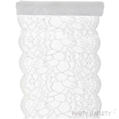 bieznik koronkowy premium bialy santex 300 x 18 cm