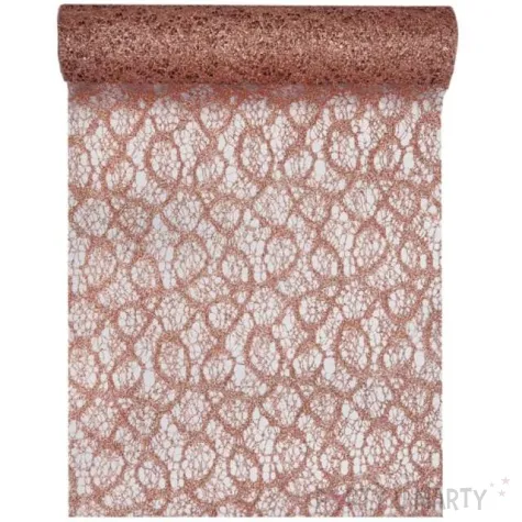bieznik koronkowy rose gold poliester santex 500 x 28 cm