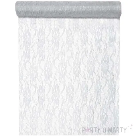 bieznik koronkowy srebrny lurex santex 500 x 28 cm