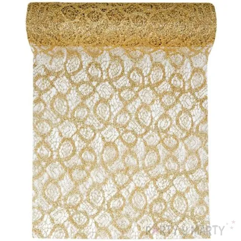 bieznik koronkowy zloty poliester santex 500 x 28 cm