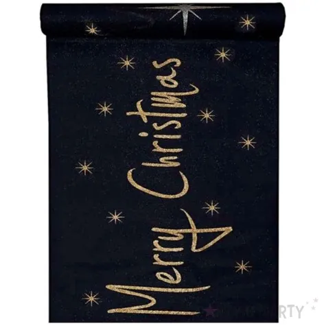 bieznik merry christmas czarny santex 500 x 30 cm