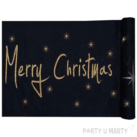 bieznik merry christmas czarny santex 500 x 30 cm