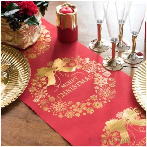 bieznik merry christmas czerwony santex 300 x 28 cm