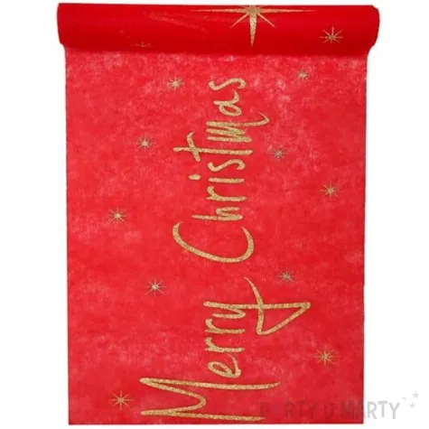 bieznik merry christmas czerwony santex 500 x 30 cm