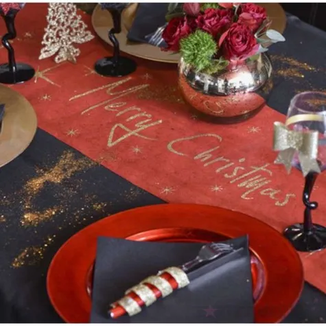 bieznik merry christmas czerwony santex 500 x 30 cm