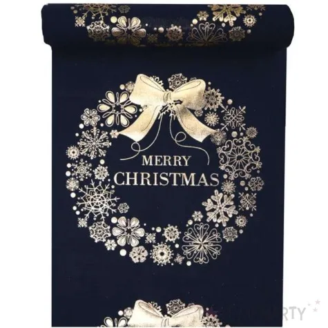 bieznik merry christmas granatowy santex 300 x 28 cm