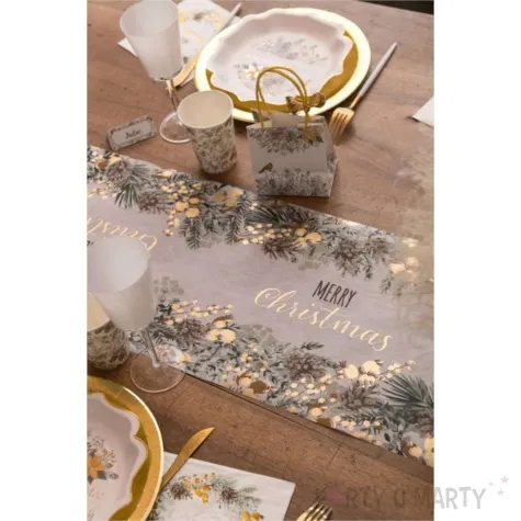 bieznik merry christmas pozlacane santex 250 x 28 5 cm