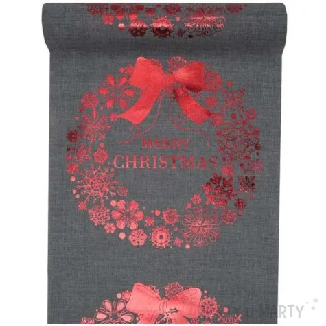 bieznik merry christmas srebrny santex 300 x 28 cm