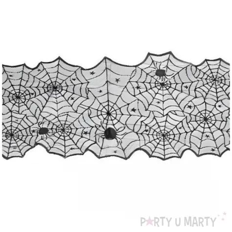 bieznik pajeczyna czarny partydeco 185 x 45 cm