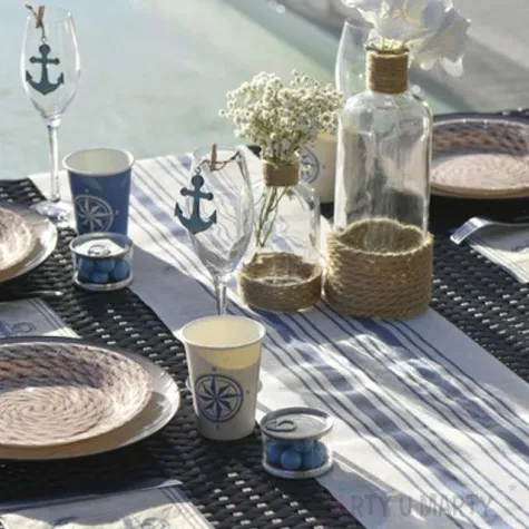 bieznik paski niebieski santex 300 x 28 cm