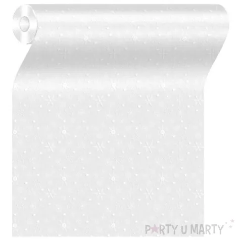 bieznik perforowany platki sniegu i wzory bialy paw 480 x 33 cm