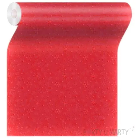 bieznik perforowany platki sniegu i wzory czerwony paw 480 x 33 cm