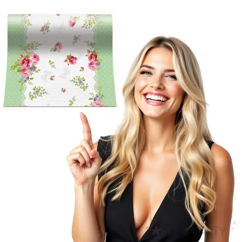 bieznik roze motyle i grochy paw 480x33 cm