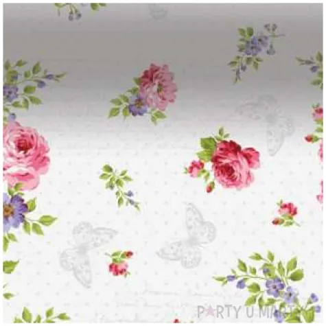 bieznik roze motyle i grochy paw 480x33 cm