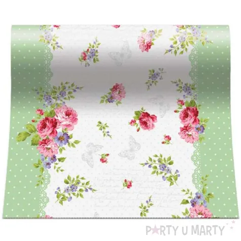 bieznik roze motyle i grochy paw 480x33 cm