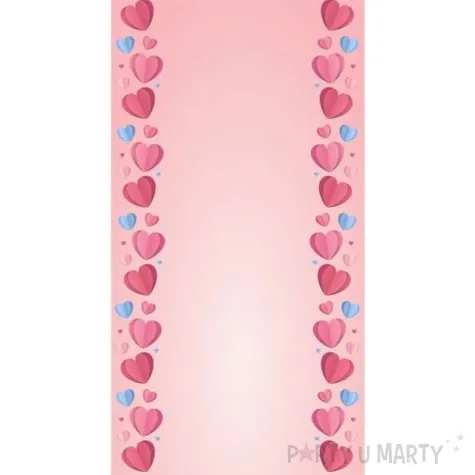 bieznik serca love is in the air rozowy godan 200 x 33 cm