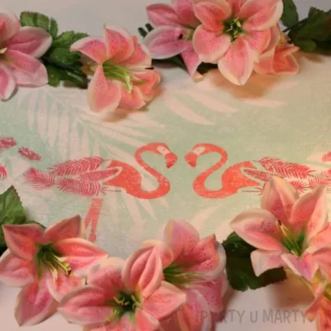 bieznik sizalowy flamingi z piorkami mix chaks 500 x 29 cm