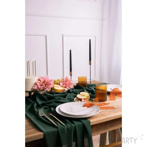 bieznik szyfonowy butelkowa zielen partydeco 500 x 48 cm