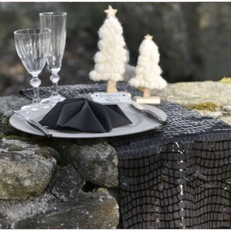 bieznik zamsz czarny santex 300 x 28 cm