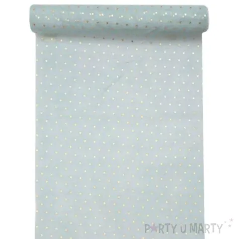 bieznik zlote grochy blekitny santex 26 x 300 cm