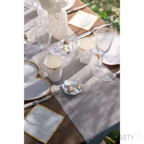 bieznik zlote grochy rozowy santex 26 x 300 cm