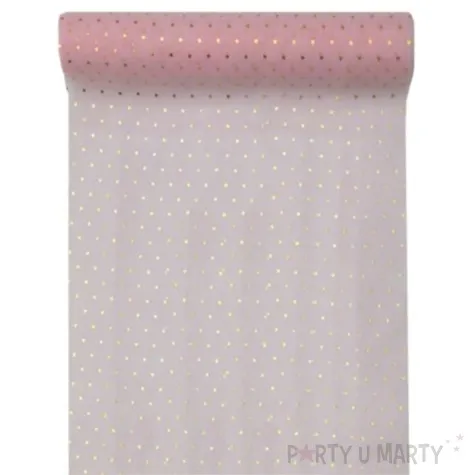 bieznik zlote grochy rozowy santex 26 x 300 cm