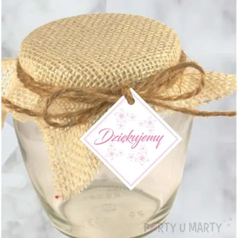 bileciki dziekujemy kwiatki rozowe 5 5x5 5 cm 10 szt