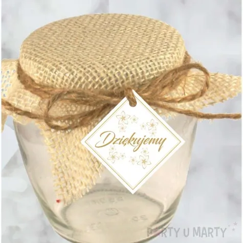 bileciki dziekujemy kwiatki zlote 5 5x5 5 cm 10 szt