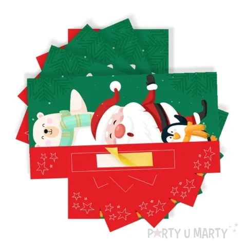 bileciki merci na czekoladke mikolaj i mis 7x14 cm 5 szt