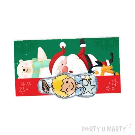 bileciki merci na czekoladke mikolaj i mis 7x14 cm 5 szt