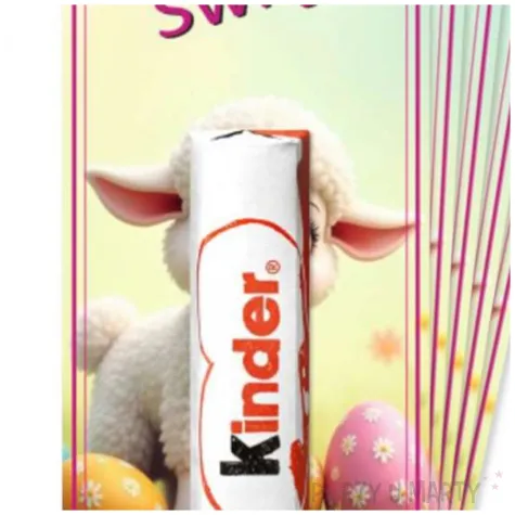 bileciki na czekoladki kinder baranek i pisanki prezent na wielkanoc upominek na zajaca 5 szt