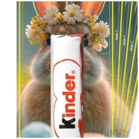 bileciki na czekoladki kinder krolik i pisanki prezent na wielkanoc upominek na zajaca 5 szt