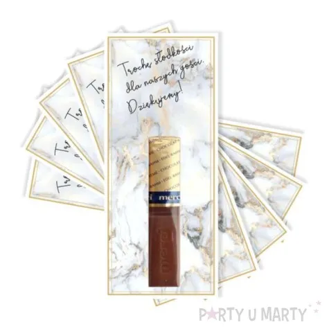 bileciki podziekowania merci troche slodkosci marmur 6x14 cm 5 szt