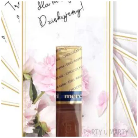 bileciki podziekowania merci troche slodkosci piwonie 6x14 cm 5 szt