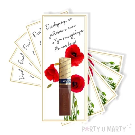 bileciki podziekowania merci ze jestescie z nami maki 6x14 cm 5 szt