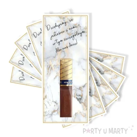 bileciki podziekowania merci ze jestescie z nami marmur 6x14 cm 5 szt