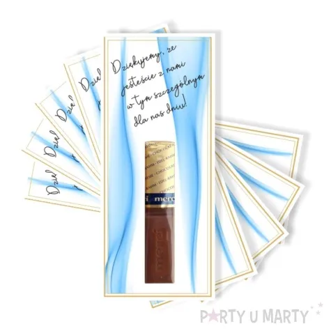 bileciki podziekowania merci ze jestescie z nami niebieskie 6x14 cm 5 szt