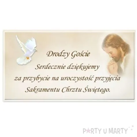 bileciki podziekowanie chrzest sw 20 szt