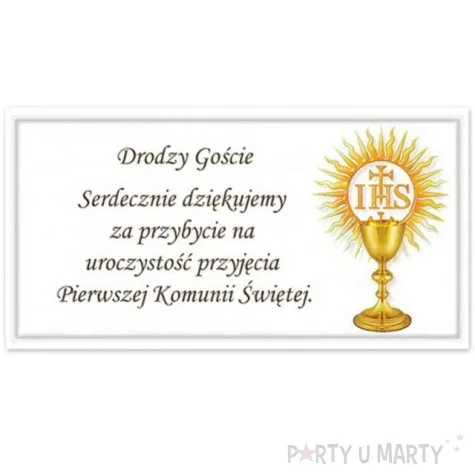 bileciki podziekowanie ihs pierwsza komunia sw 20 szt
