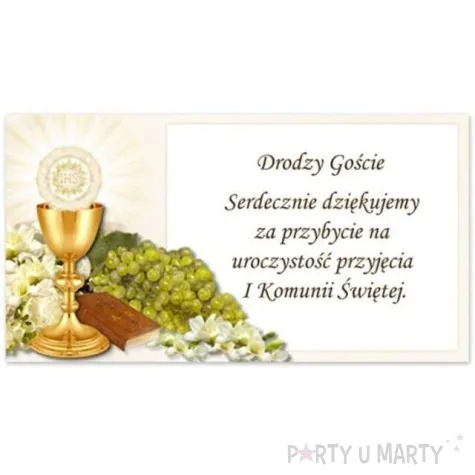 bileciki podziekowanie ihs pierwsza komunia sw 25 szt