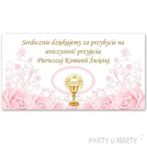 bileciki podziekowanie ihs pierwsza komunia sw rozowe 20 szt