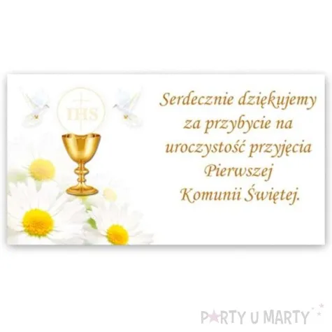 bileciki podziekowanie ihs pierwsza komunia sw zlote 20 szt