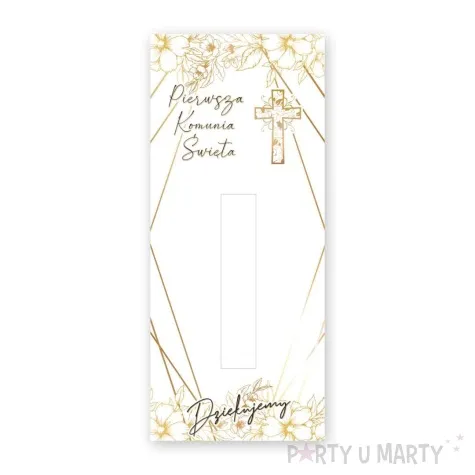 bileciki podziekowanie merci ihs komunia glamour 6x14 cm 5 szt