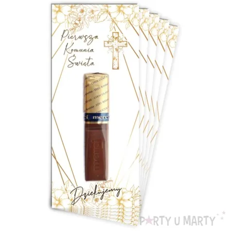 bileciki podziekowanie merci ihs komunia glamour 6x14 cm 5 szt