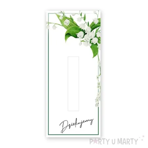 bileciki podziekowanie merci ihs komunia konwalia 6x14 cm 5 szt