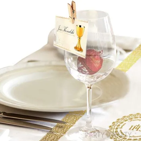 bileciki podziekowanie winietka ihs pierwsza komunia sw kremowe 10 szt