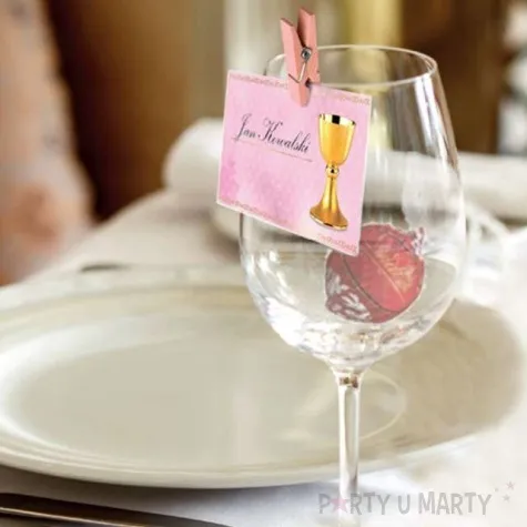 bileciki podziekowanie winietka ihs pierwsza komunia sw rozowe 10 szt