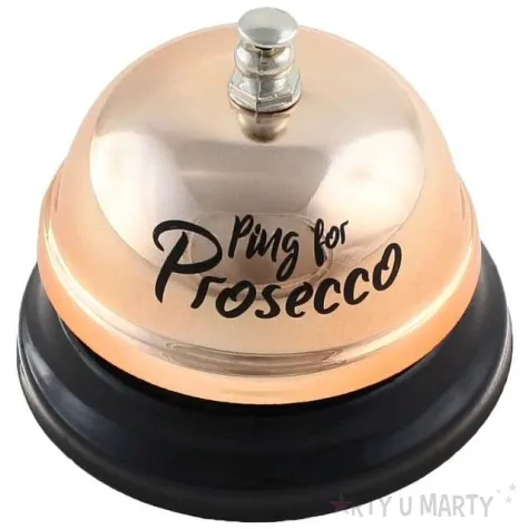 biurkowy dzwonek czas na prosecco rozowo zloty godan